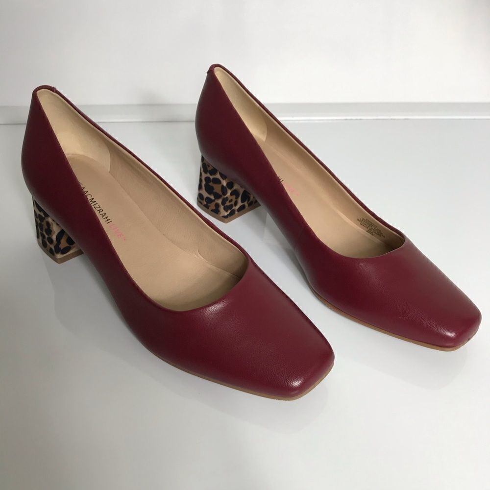 Isaac Mizrahi Leather Pump with Leopard Bock Shoes